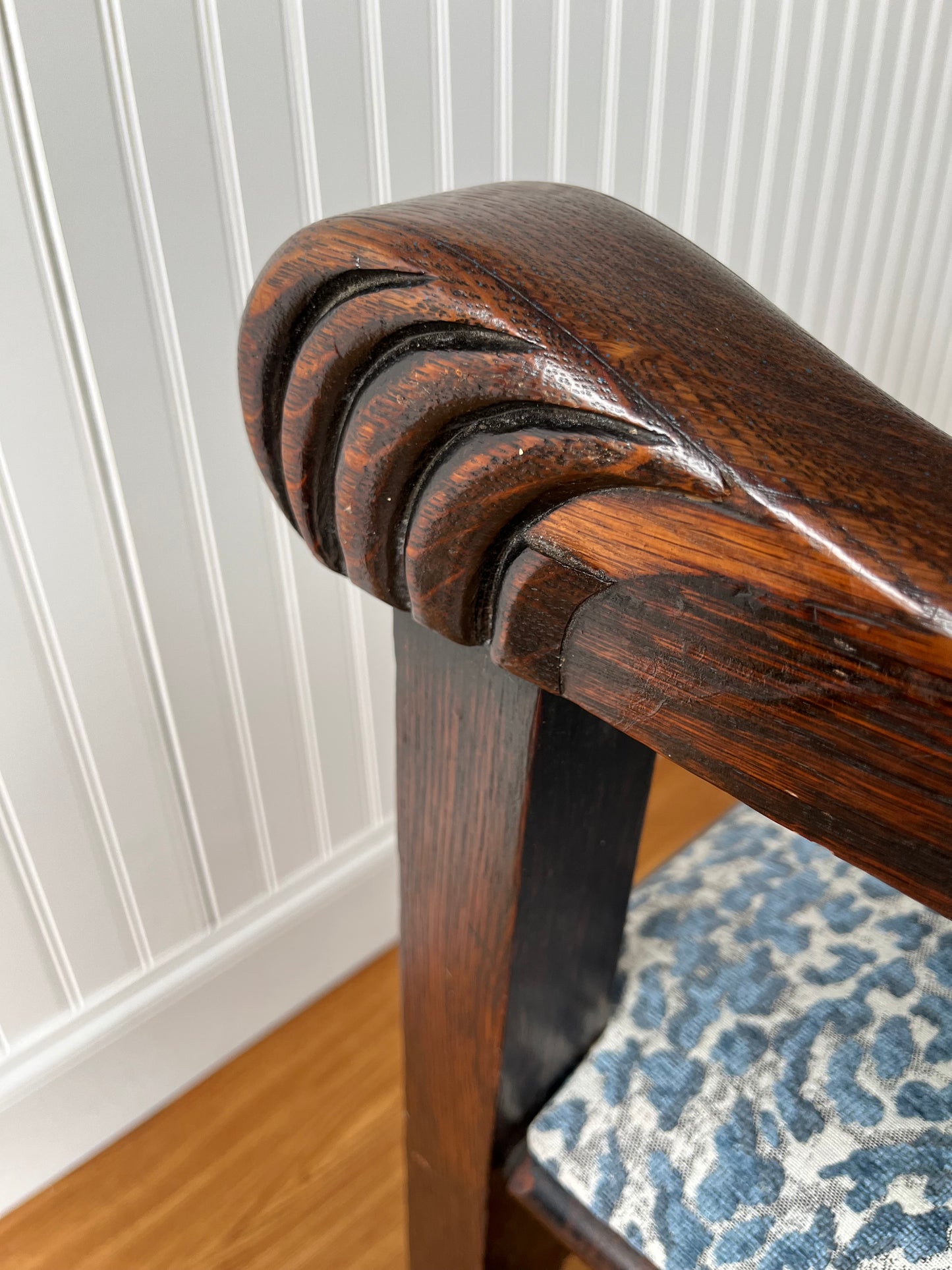 Antique 19th Century Hand Crafted Oak Nursery Porch Rocking Chair | Circa 1880-1900