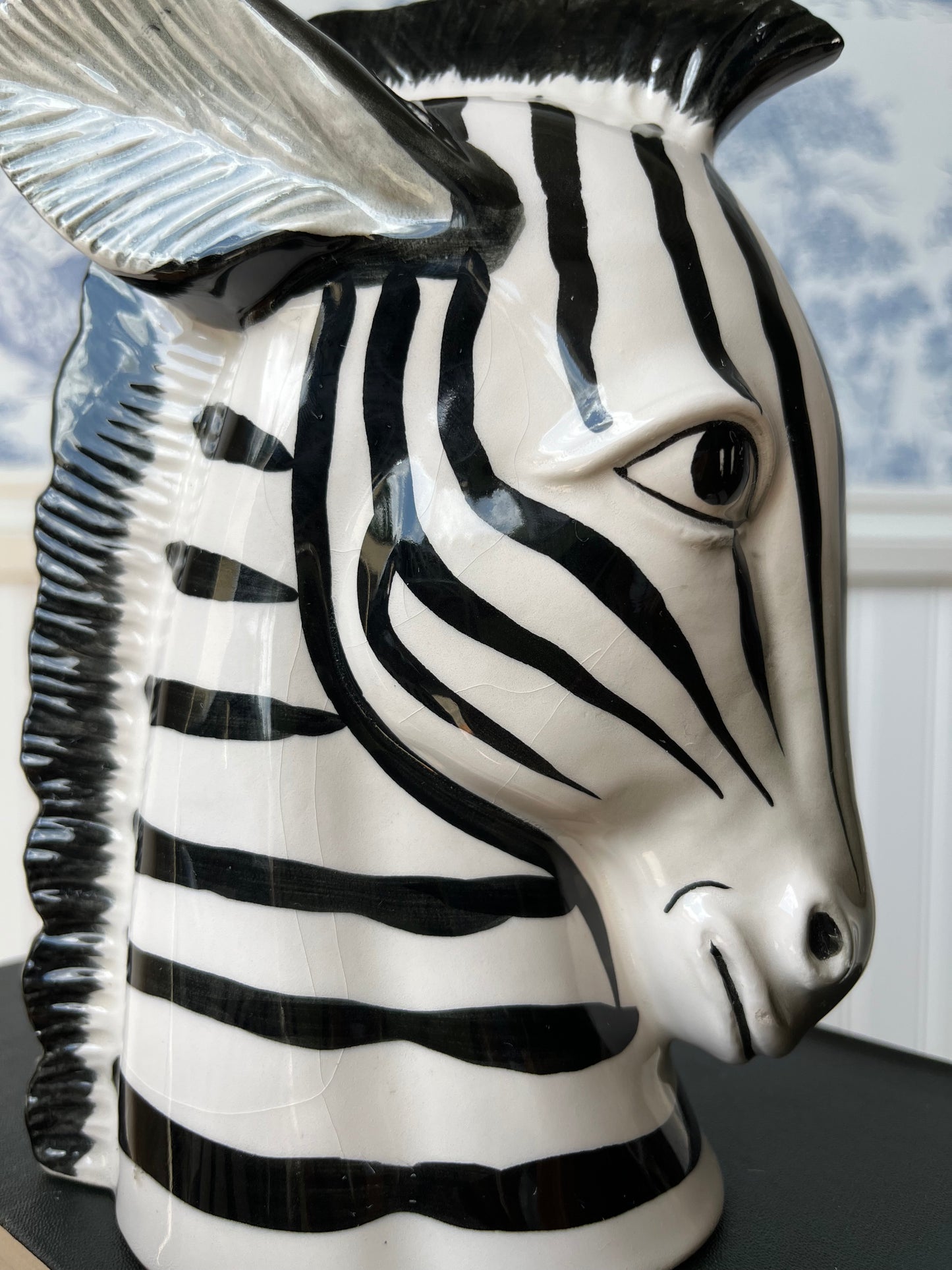 Vintage Pair of Fitz and Floyd Hand Painted Ceramic Zebra Bookends