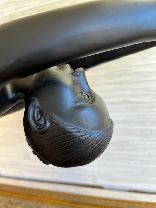 Vintage Art Deco Revival Nude Black Woman Stretching Globe Lamp – Le Verrier Style