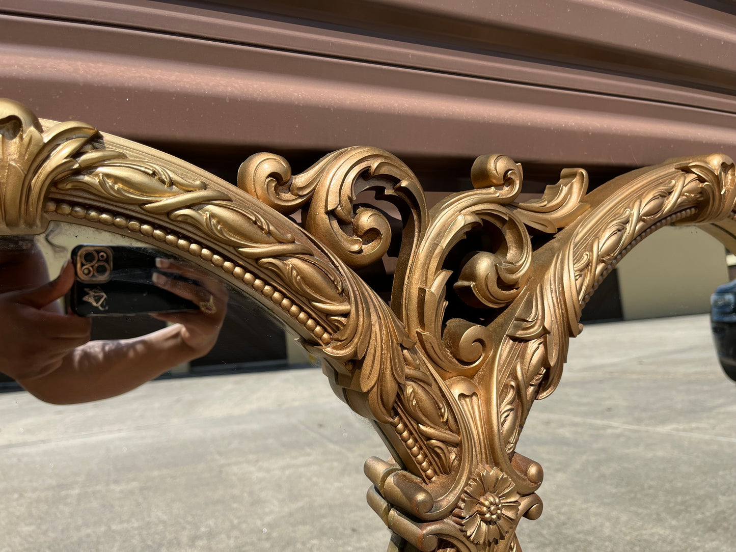 Vintage Triple Oval Ornate Gold Wall Mirror – Attributed to Bassett | Hollywood Regency French Provincial Style