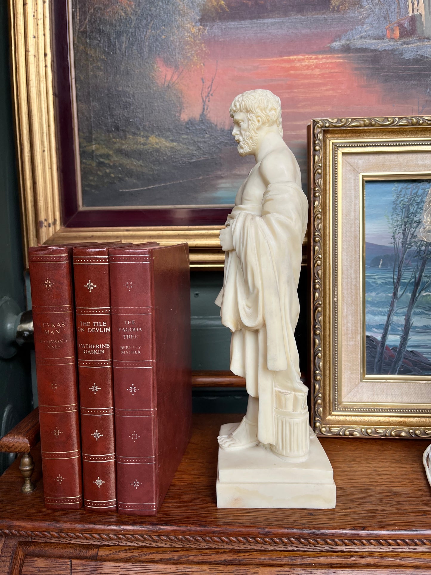 Vintage Italian Alabaster Sculpture of Solon