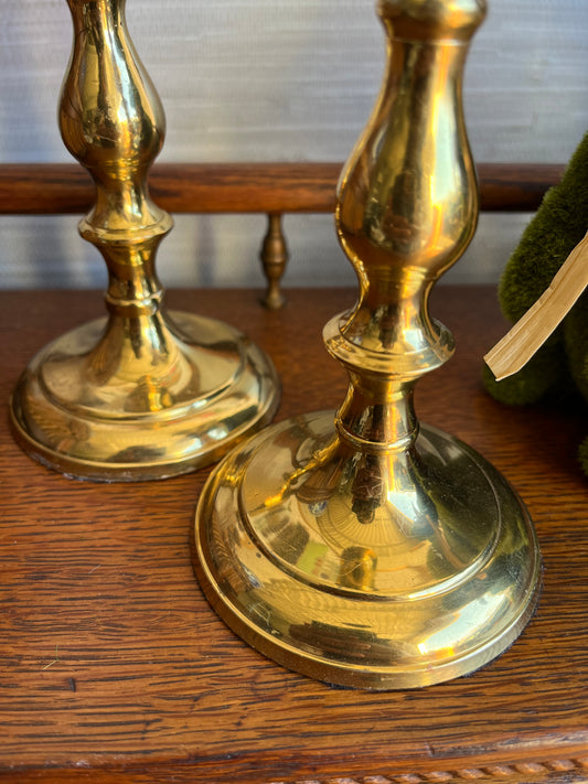 Vintage Brass Candlestick Pair