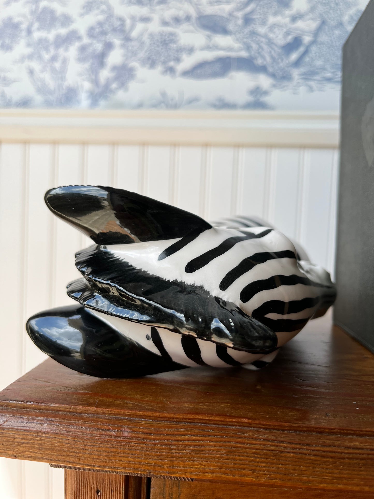 Vintage Pair of Fitz and Floyd Hand Painted Ceramic Zebra Bookends
