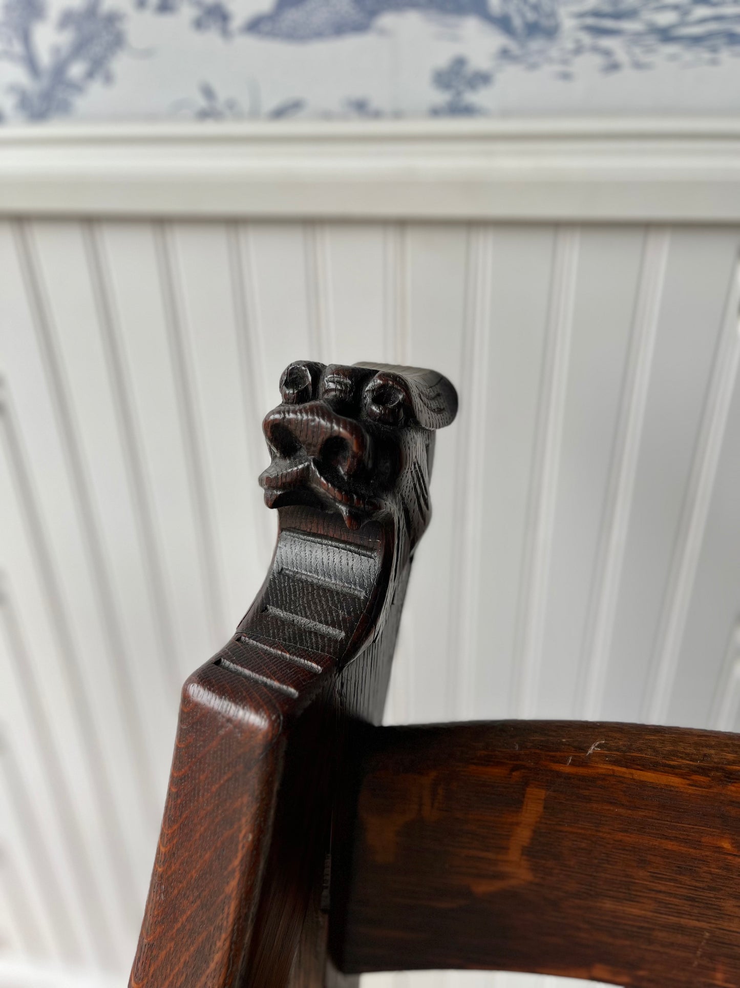 Antique 19th Century Hand Crafted Oak Nursery Porch Rocking Chair | Circa 1880-1900