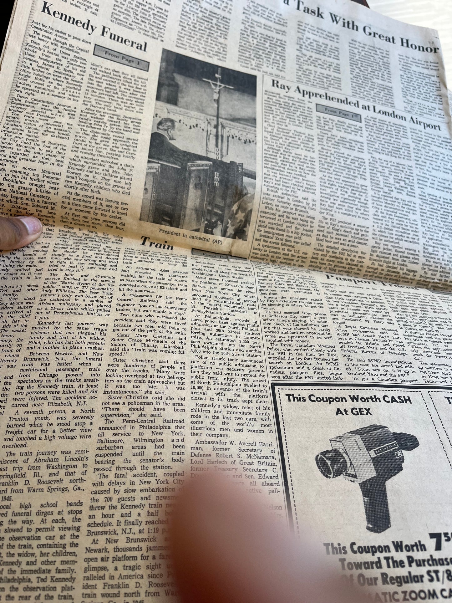 Stack of 1968 Virginia Pilot / Ledger Star JFK Assassination Newspapers