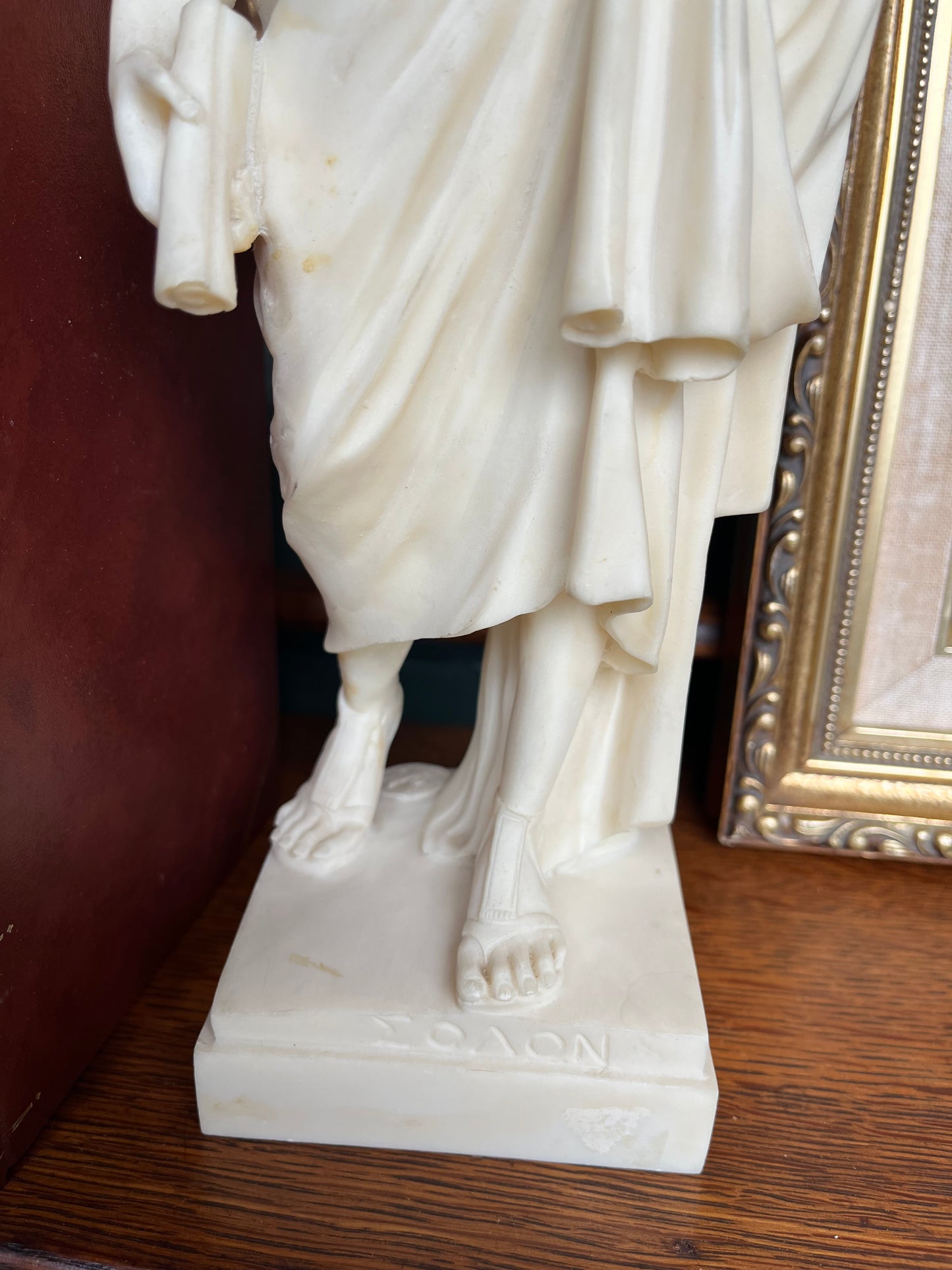 Vintage Italian Alabaster Sculpture of Solon