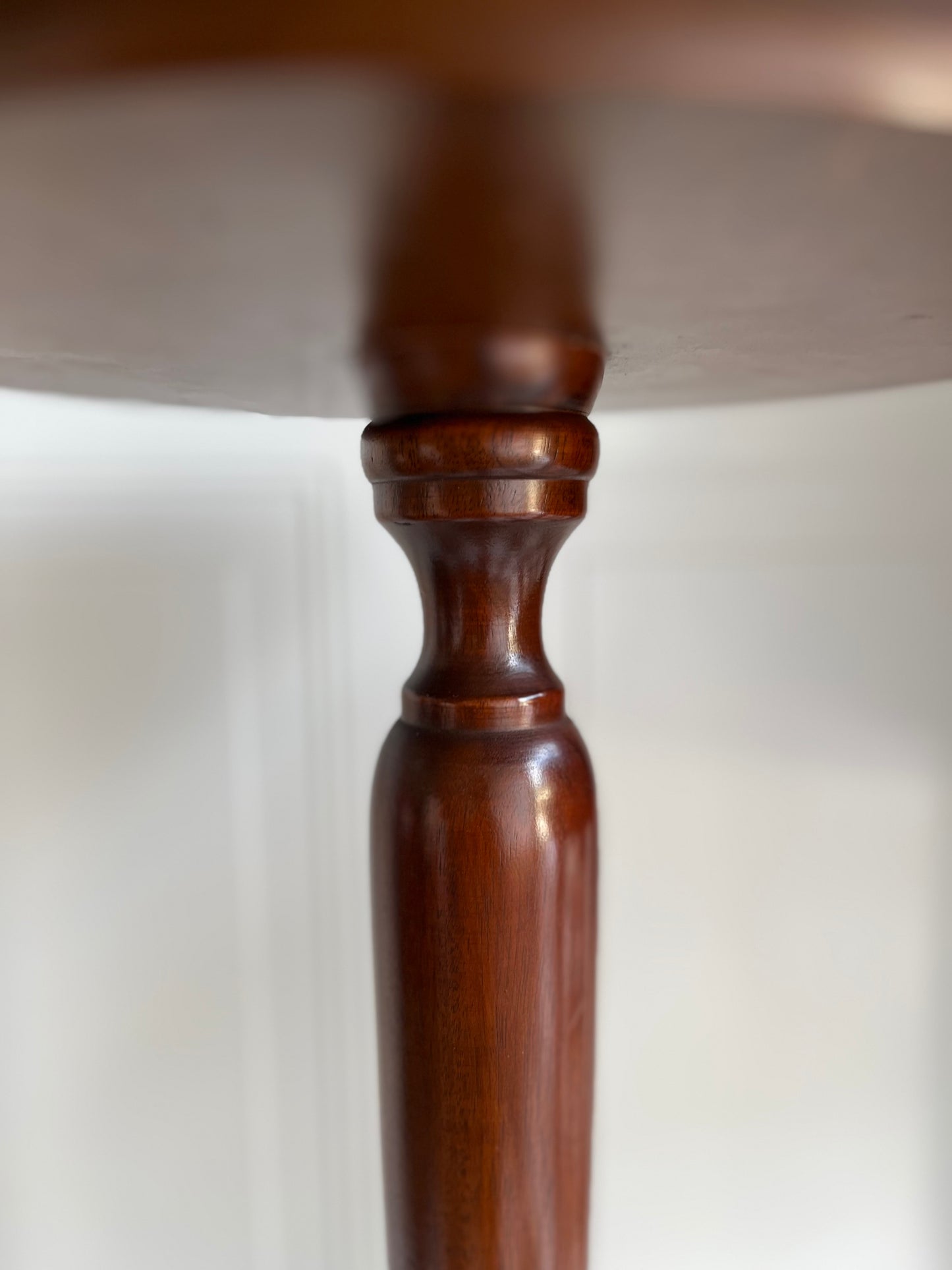 Italian Marble & Mahogany Pedestal Table – Vintage 1950s Plant or Display Stand