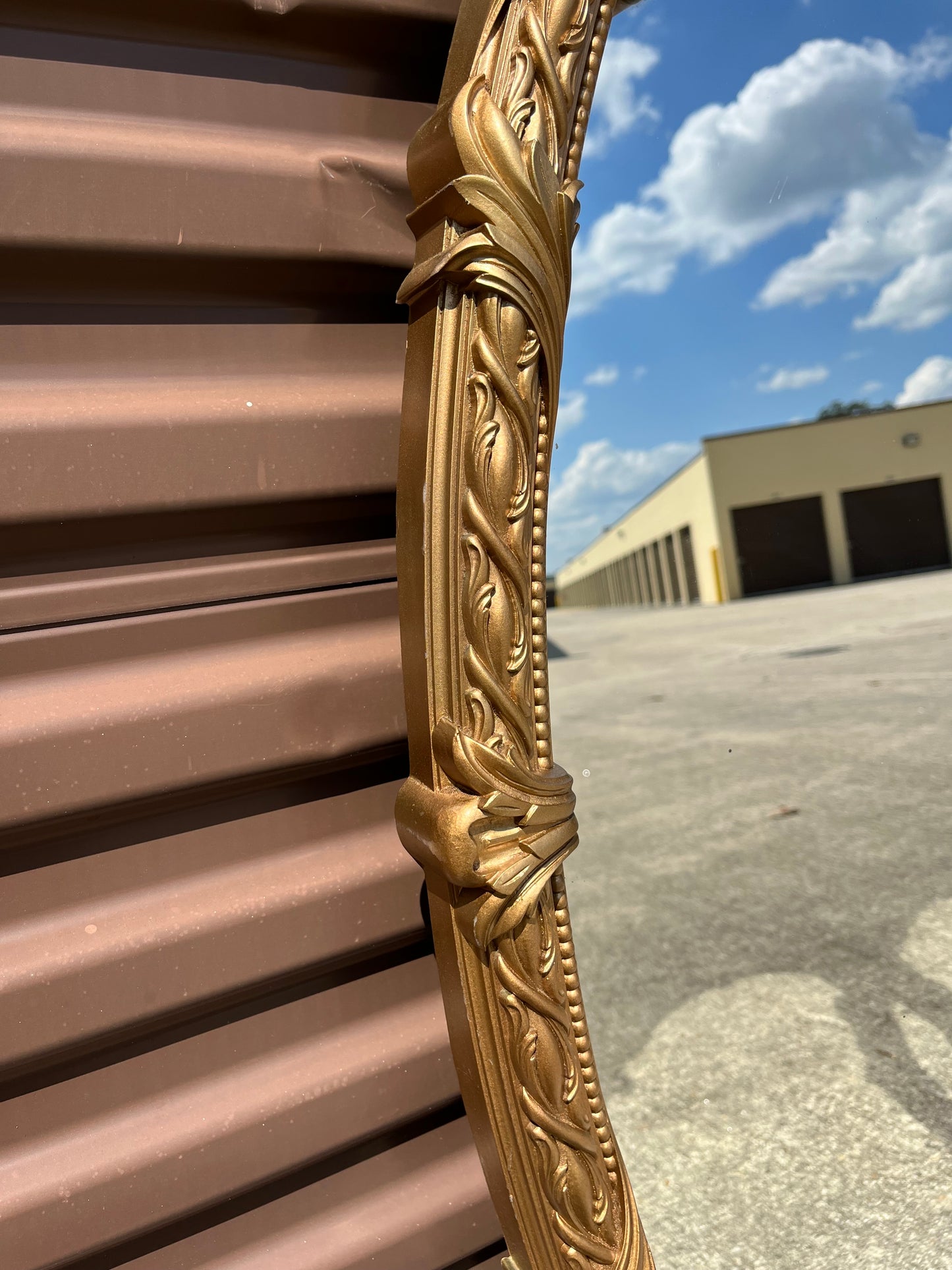 Vintage Triple Oval Ornate Gold Wall Mirror – Attributed to Bassett | Hollywood Regency French Provincial Style