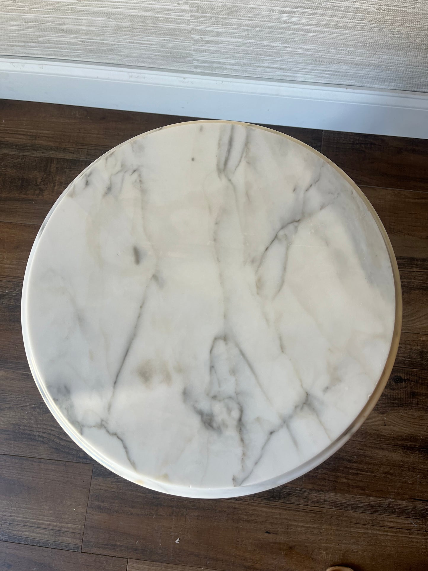 Vintage 19" Mahogany Eastlake Style Italian Marble Top Pedestal Table