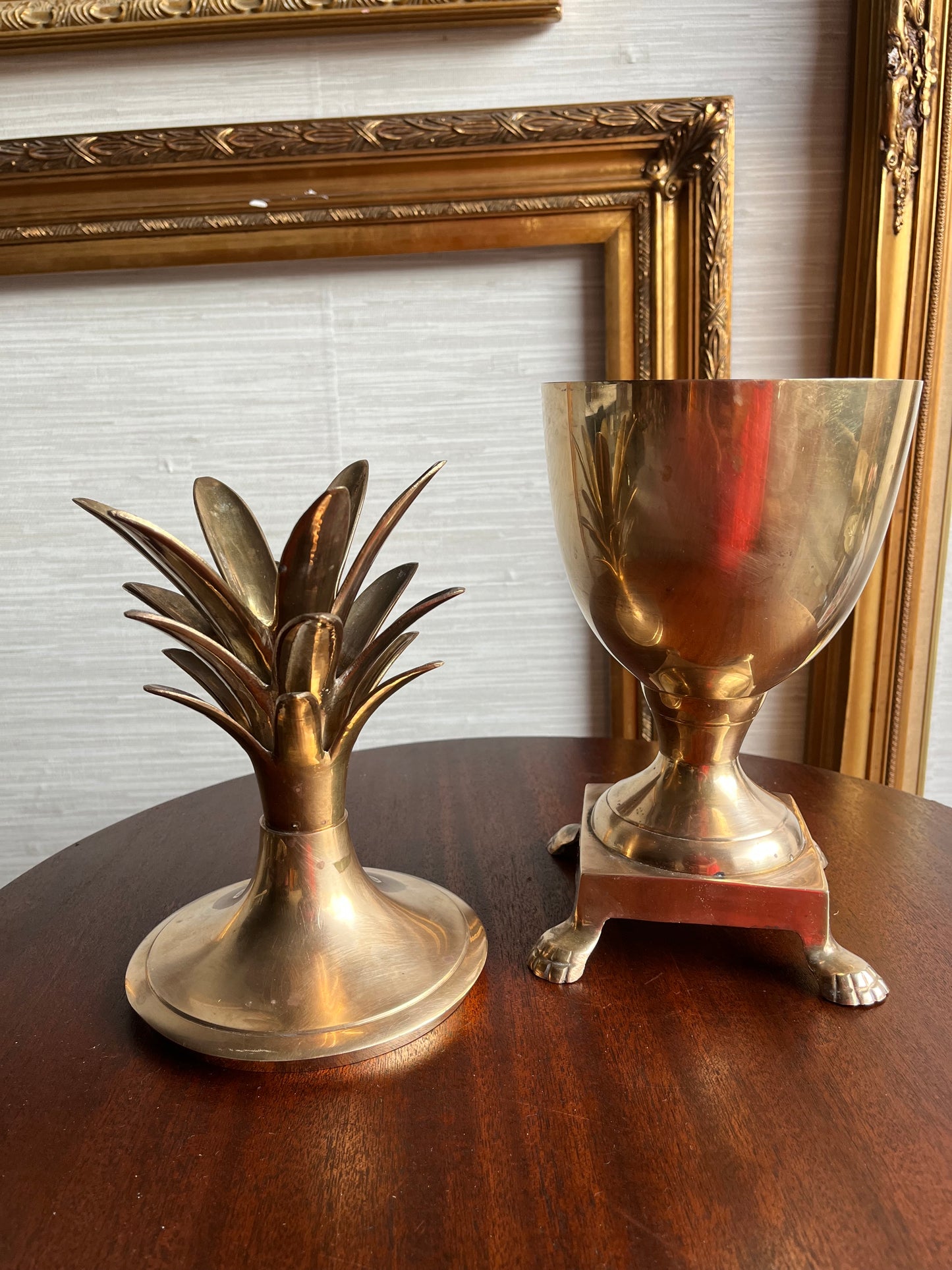 Large Mid Century Vintage Brass Pineapple Urn Ice Bucket/ Candle Holder