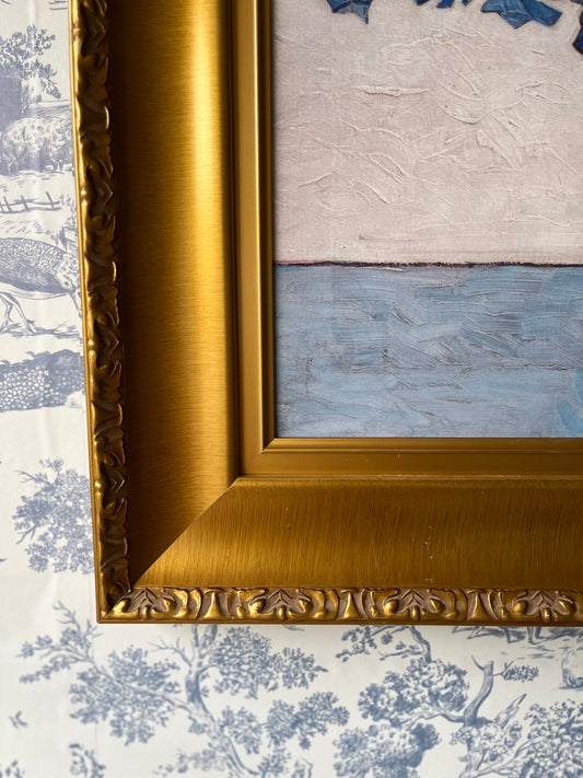 Irises Floral Wall Art | Classic Painting Vincent Van Gogh Gold Ornately Framed Print On Canvas