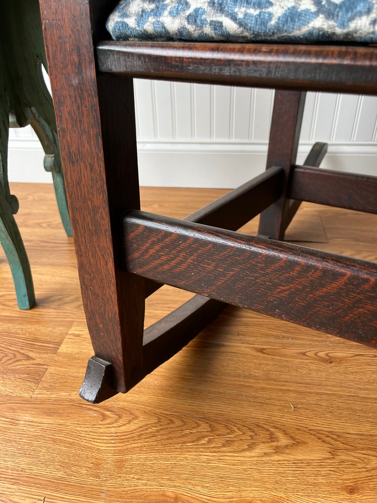 Antique 19th Century Hand Crafted Oak Nursery Porch Rocking Chair | Circa 1880-1900