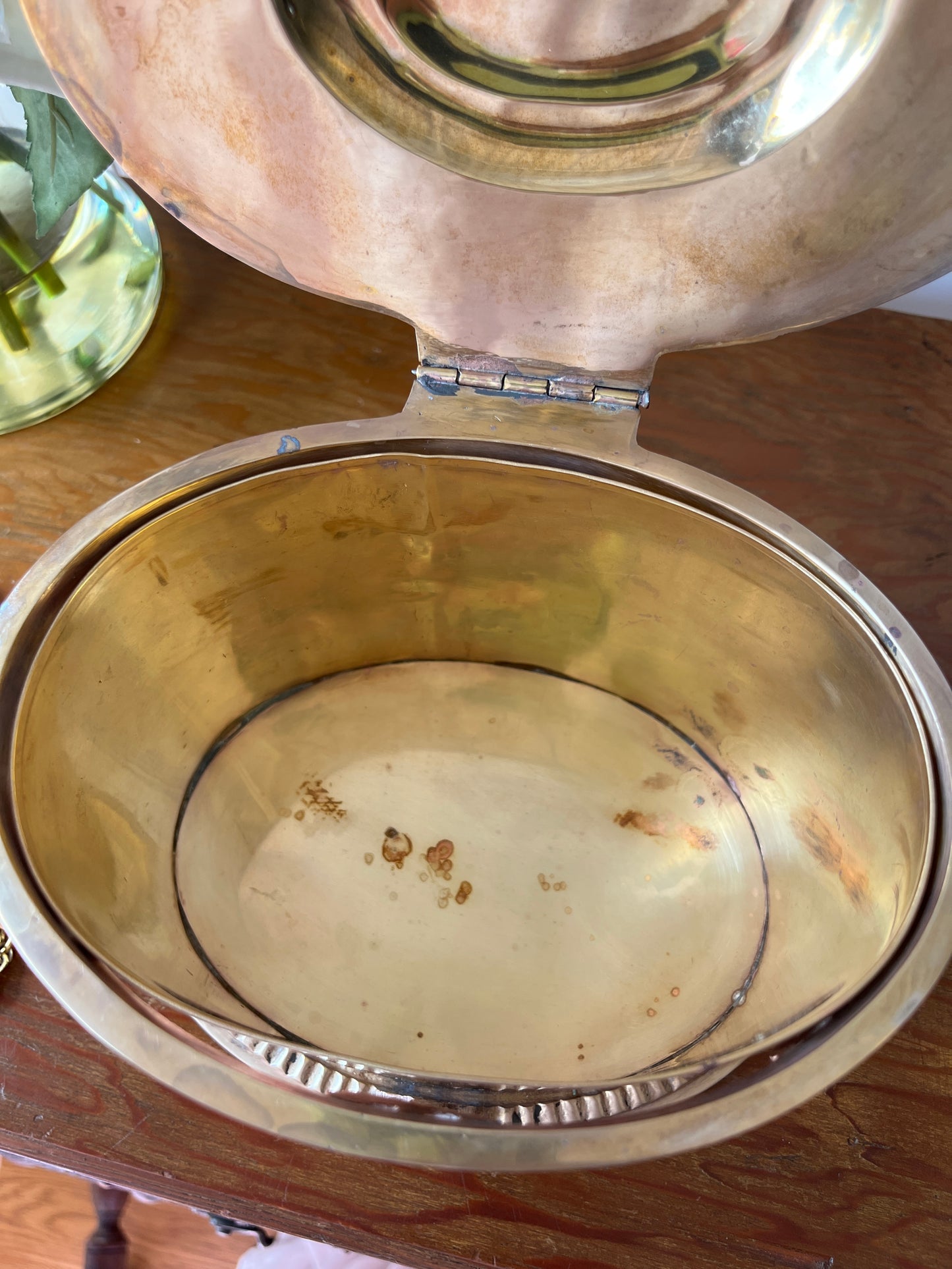 Vintage Neoclassical Style Brass Lidded Box | Jewelry Box, Biscuit Tin, Storage, Tea Caddy
