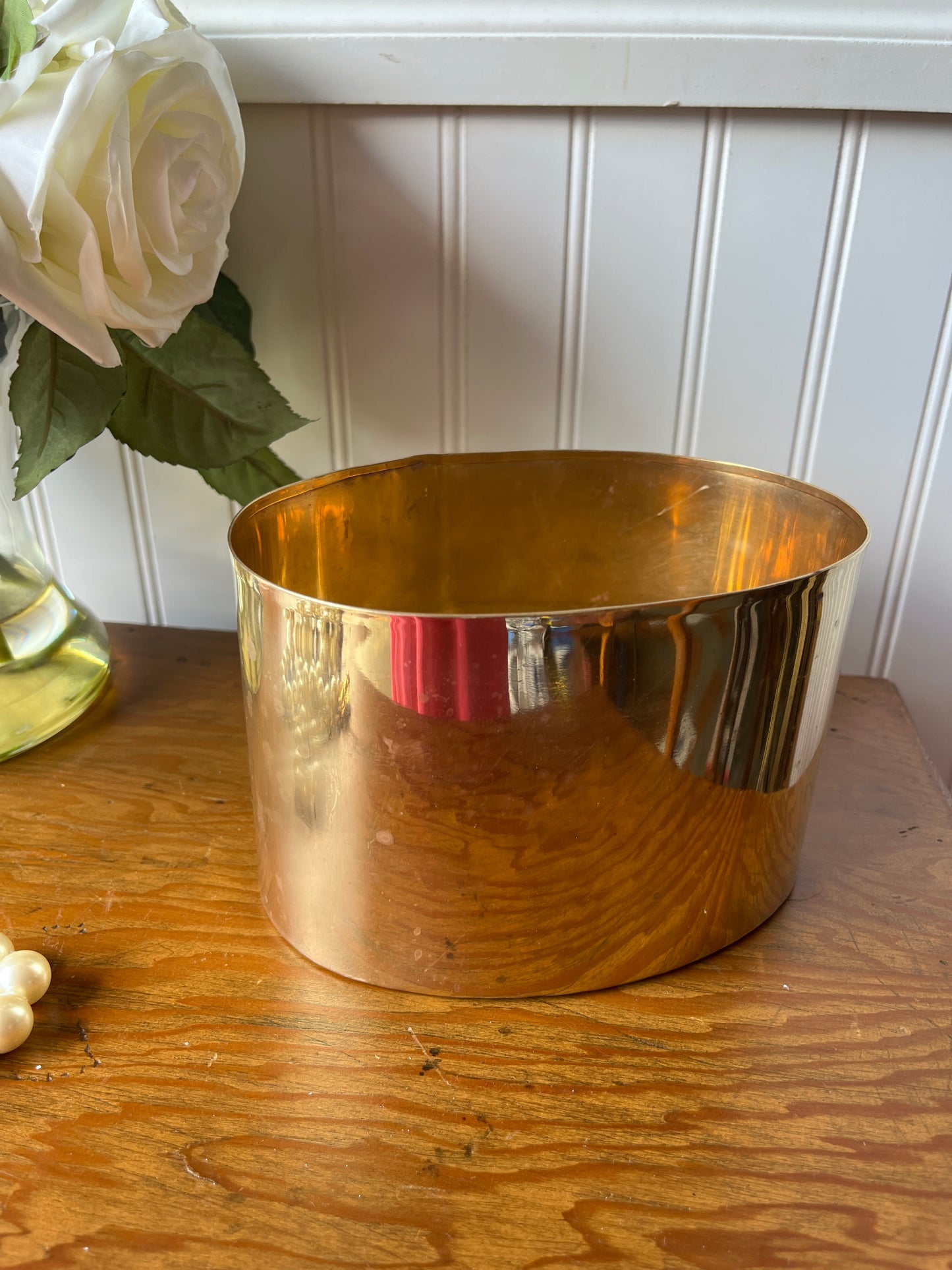 Vintage Neoclassical Style Brass Lidded Box | Jewelry Box, Biscuit Tin, Storage, Tea Caddy