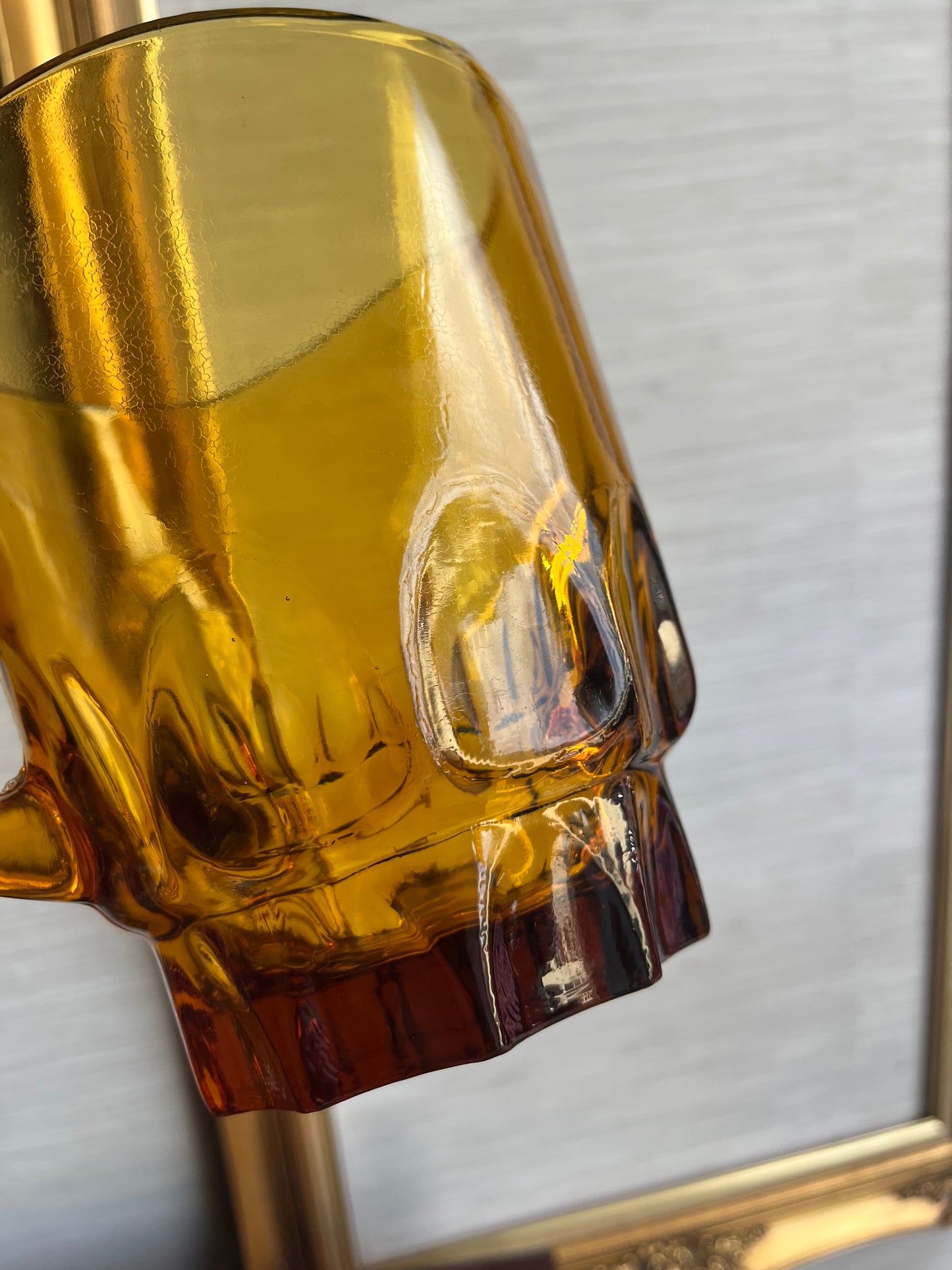 Vintage Hazel Atlas Glass Amber Thumbprint Reflection 1 1/2 qt. Pitcher