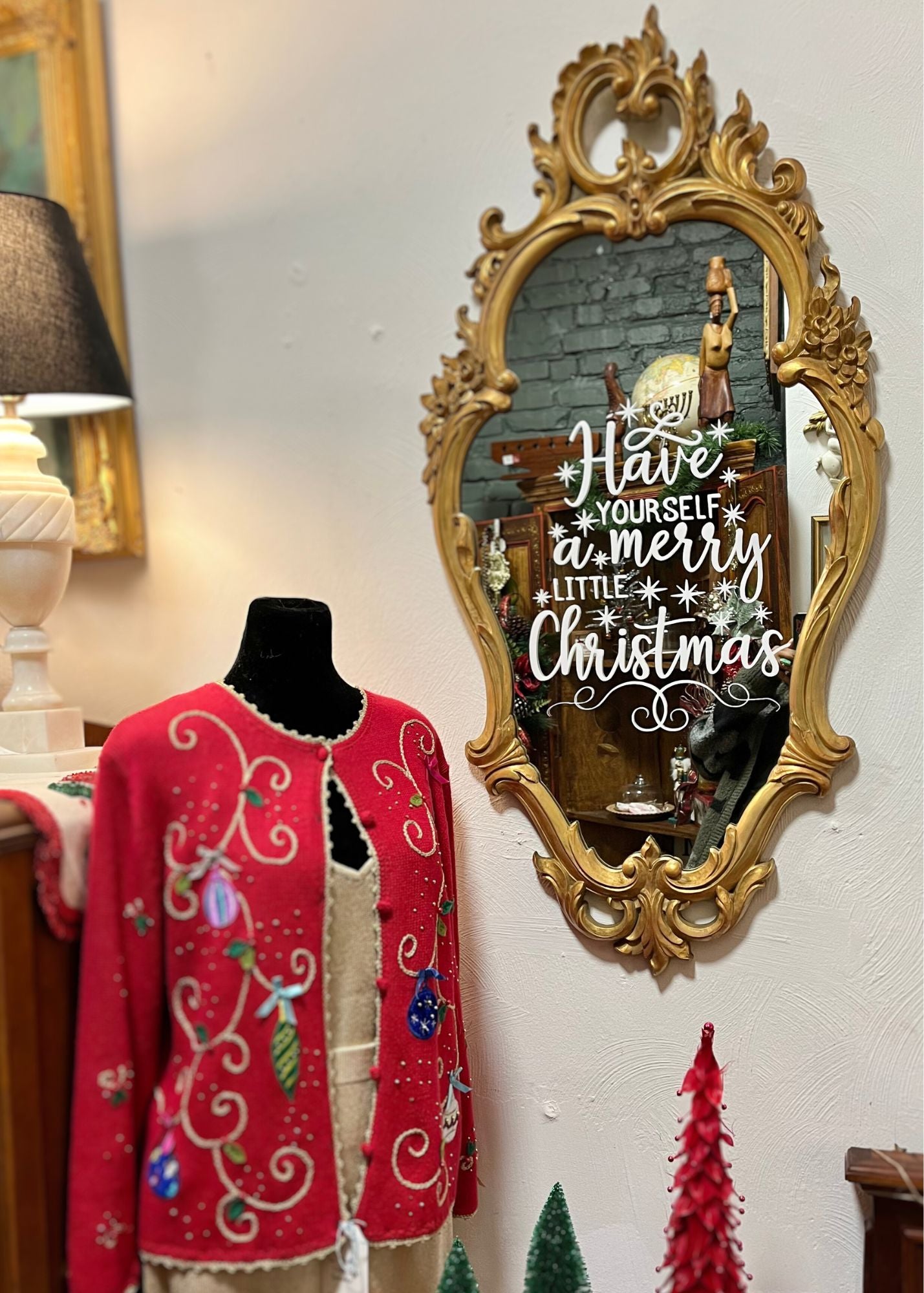 Vintage French Style Gold Ornate Wall Mirror - Inspired by Viral Hobby Lobby Mirror | Merry Christmas Decor