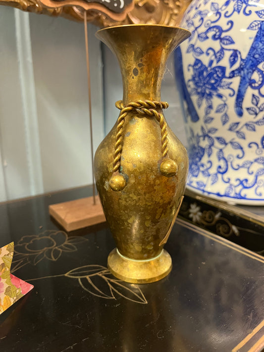 Small Brass Rope Tassel Vase