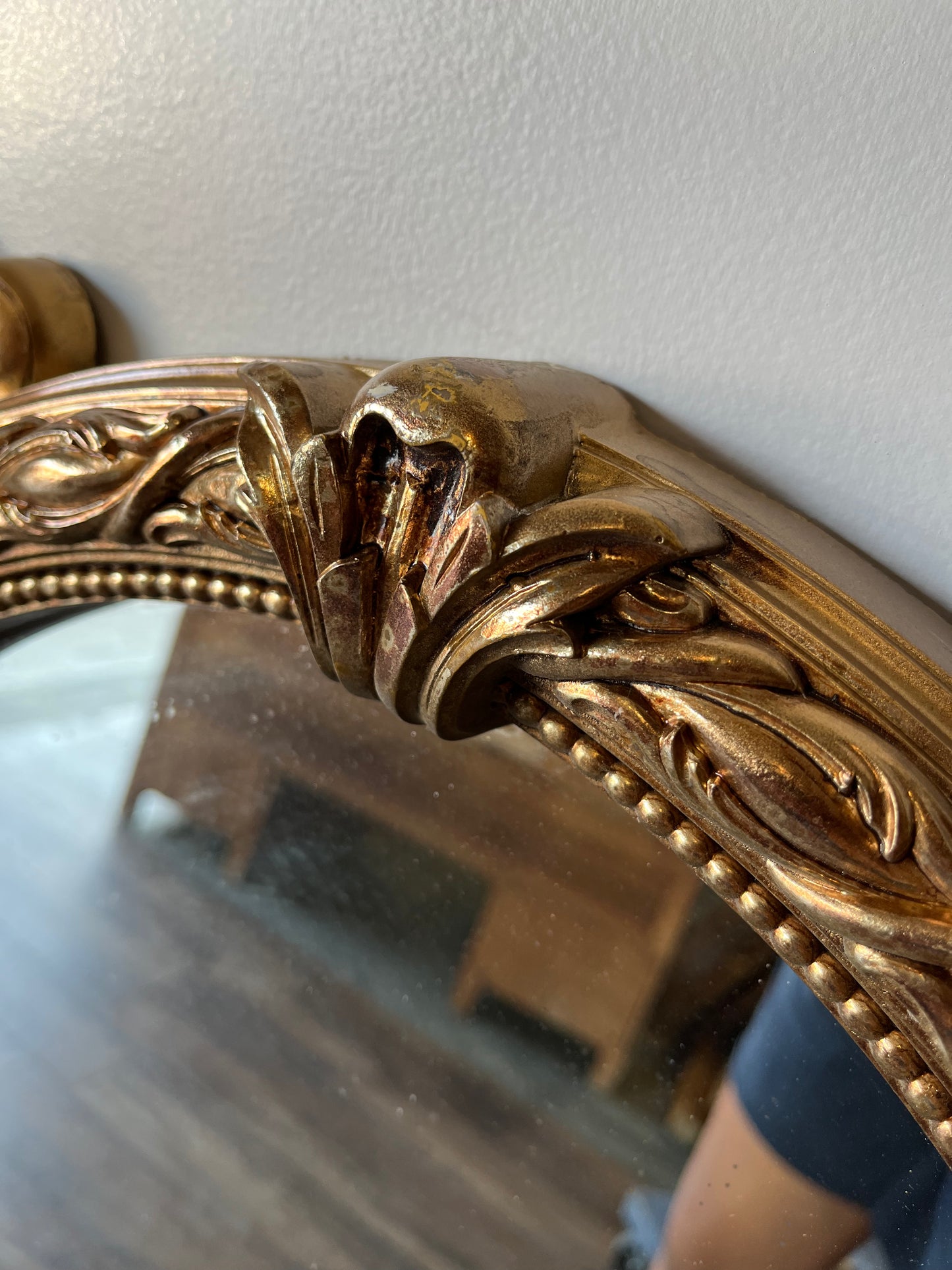 Vintage Triple Oval Ornate Gold Wall Mirror – Attributed to Bassett | Hollywood Regency French Provincial Style