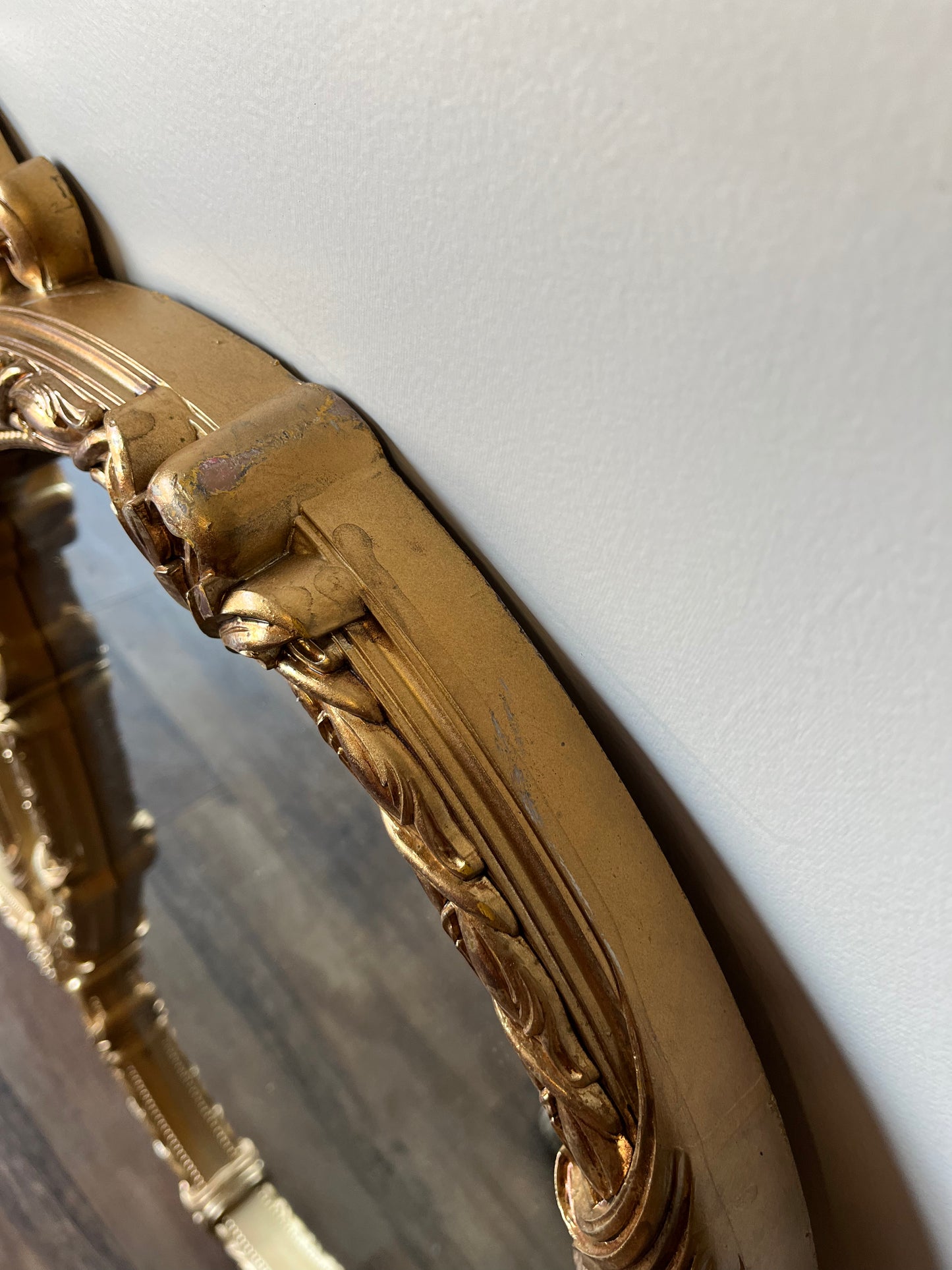Vintage Triple Oval Ornate Gold Wall Mirror – Attributed to Bassett | Hollywood Regency French Provincial Style