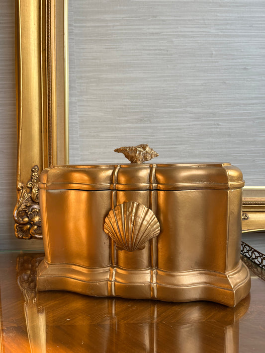 Gorgoeus Gold Shell Decorative Shell Jewelry Box