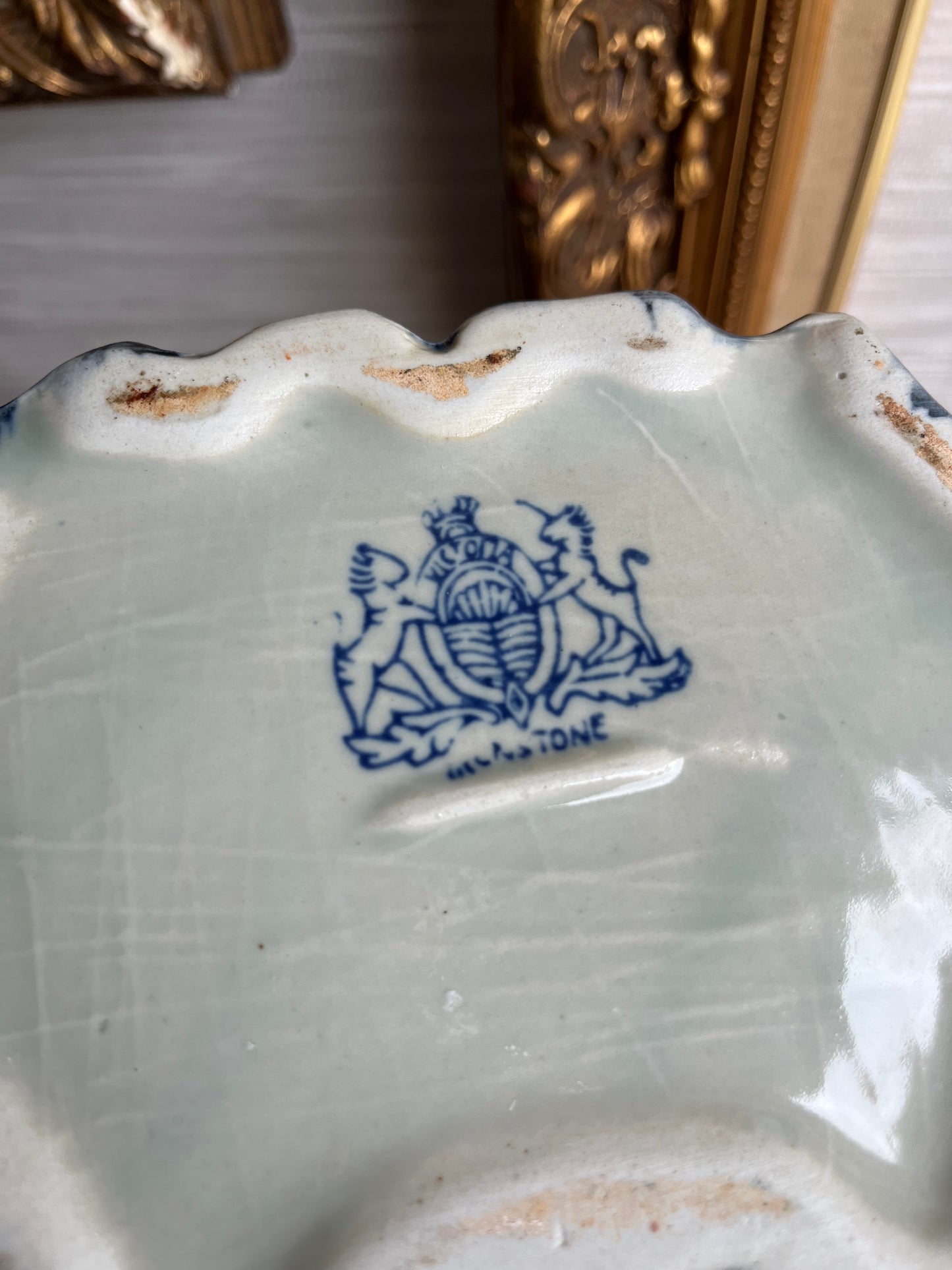 Antique Ironstone Toby Delft Hand Painted English Teapot