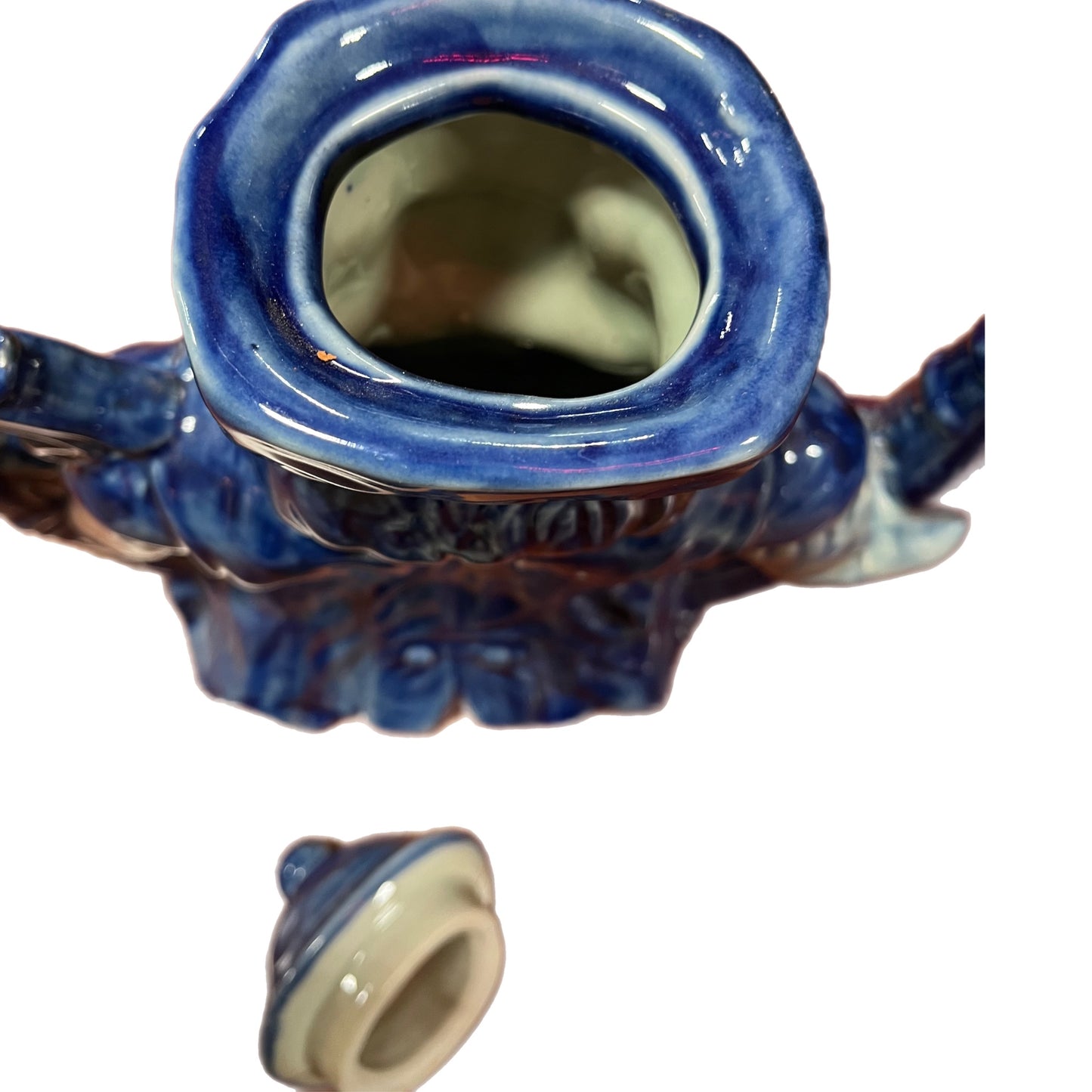 Antique Ironstone Toby Delft Hand Painted English Teapot
