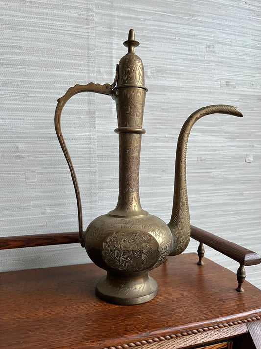 RVA Antiques, Very unique solid brass finial by Mottahedeh. 20” Booth 20A  $78