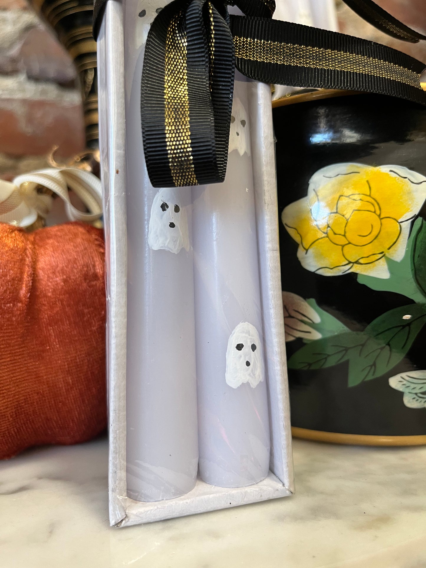 Spooky Ghost Candlestick Pair