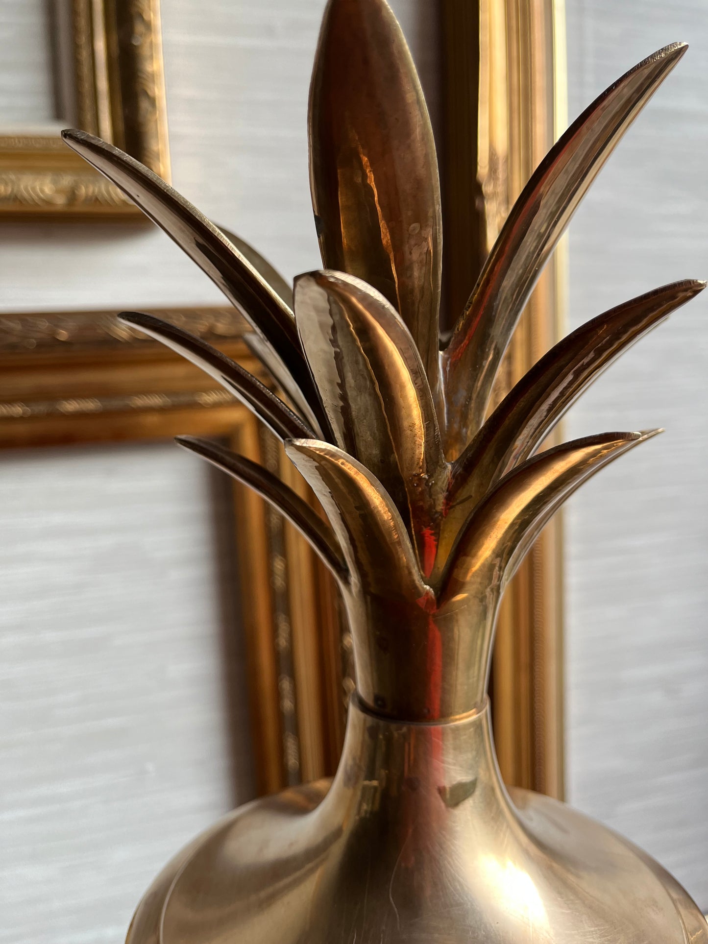 Large Mid Century Vintage Brass Pineapple Urn Ice Bucket/ Candle Holder