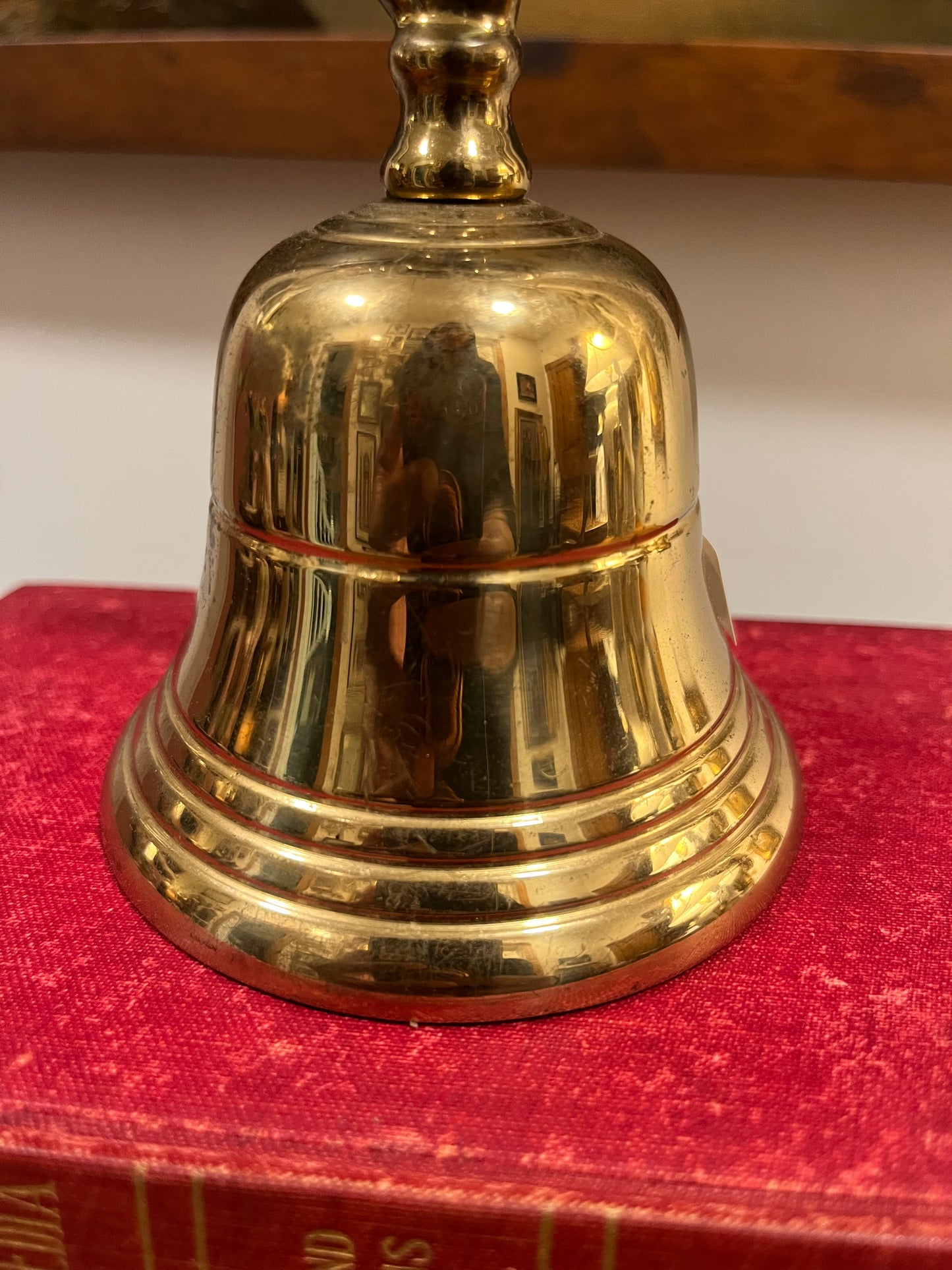 Vintage Brass Hand Bell with Ouroboros Snake and Hand Motif