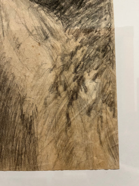 1940s Charcoal Portrait in Ornate Gold Frame