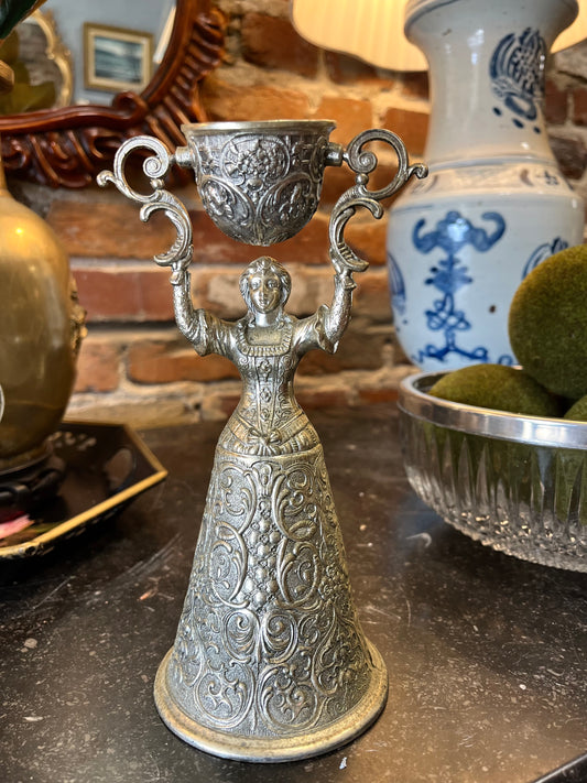 Vintage Silver-Plated Wedding Cup & Bell Mid-Century Japanese Nuremberg Bridal Cup