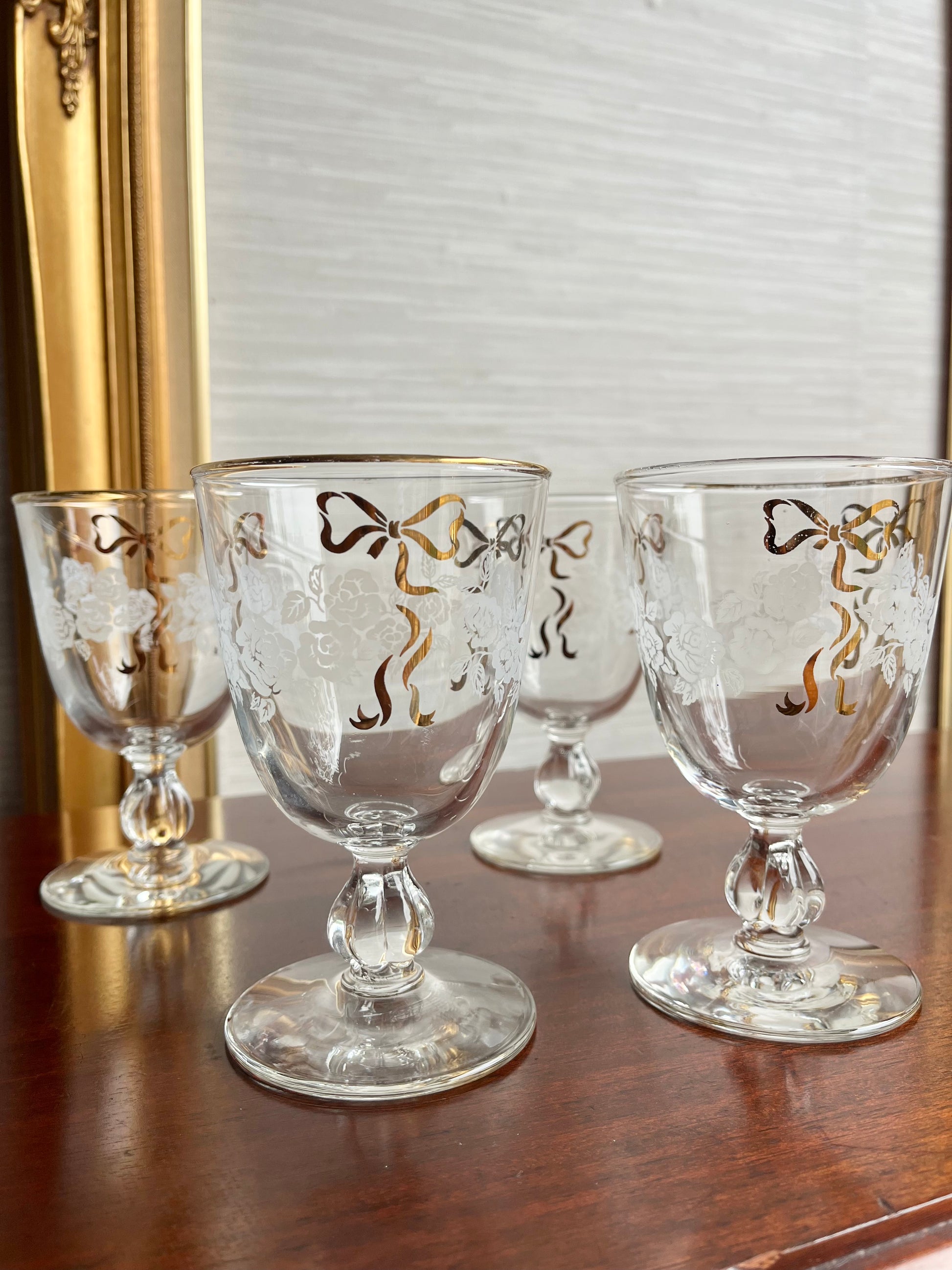 Modern Style Vintage Libbey Clear Champagne Glasses S/4