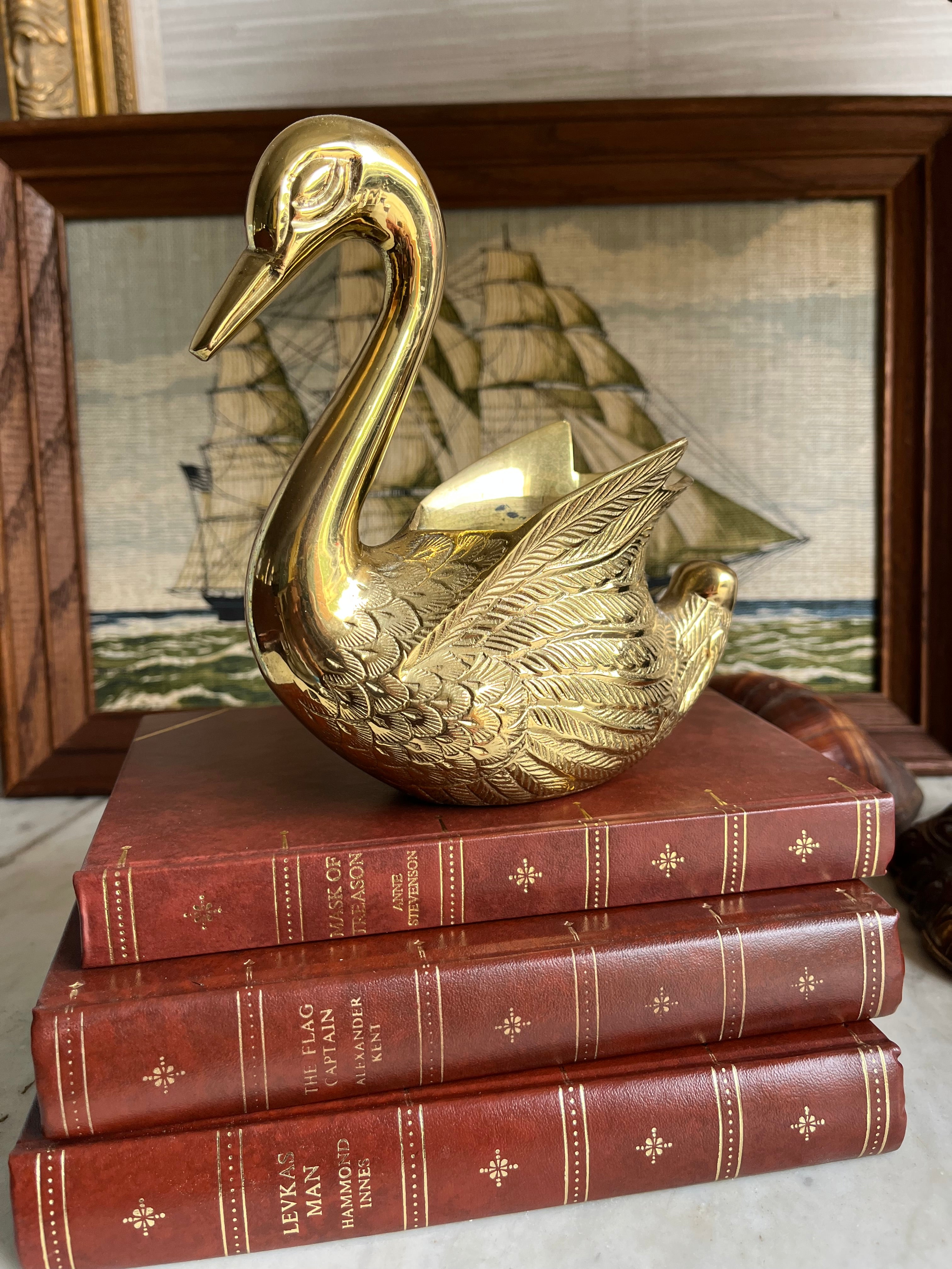 Vintage Brass Swan online Planter