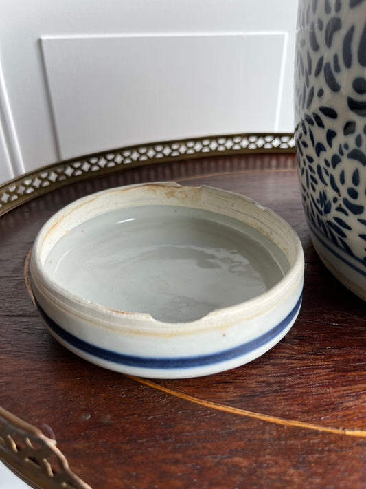 Antique Hand-Painted Blue & White Porcelain Double Happiness Vase Ginger Jar with Lid – Circa 1920s–1940s