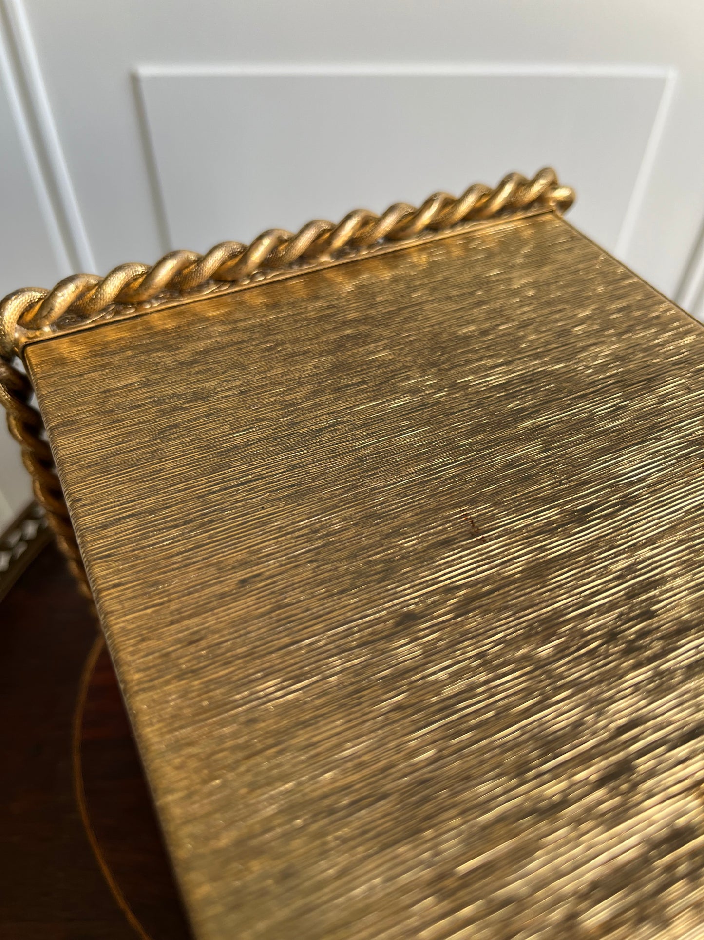 Vintage Brass Ribbon Tissue Box Cover by Stylebuilt – Made in USA