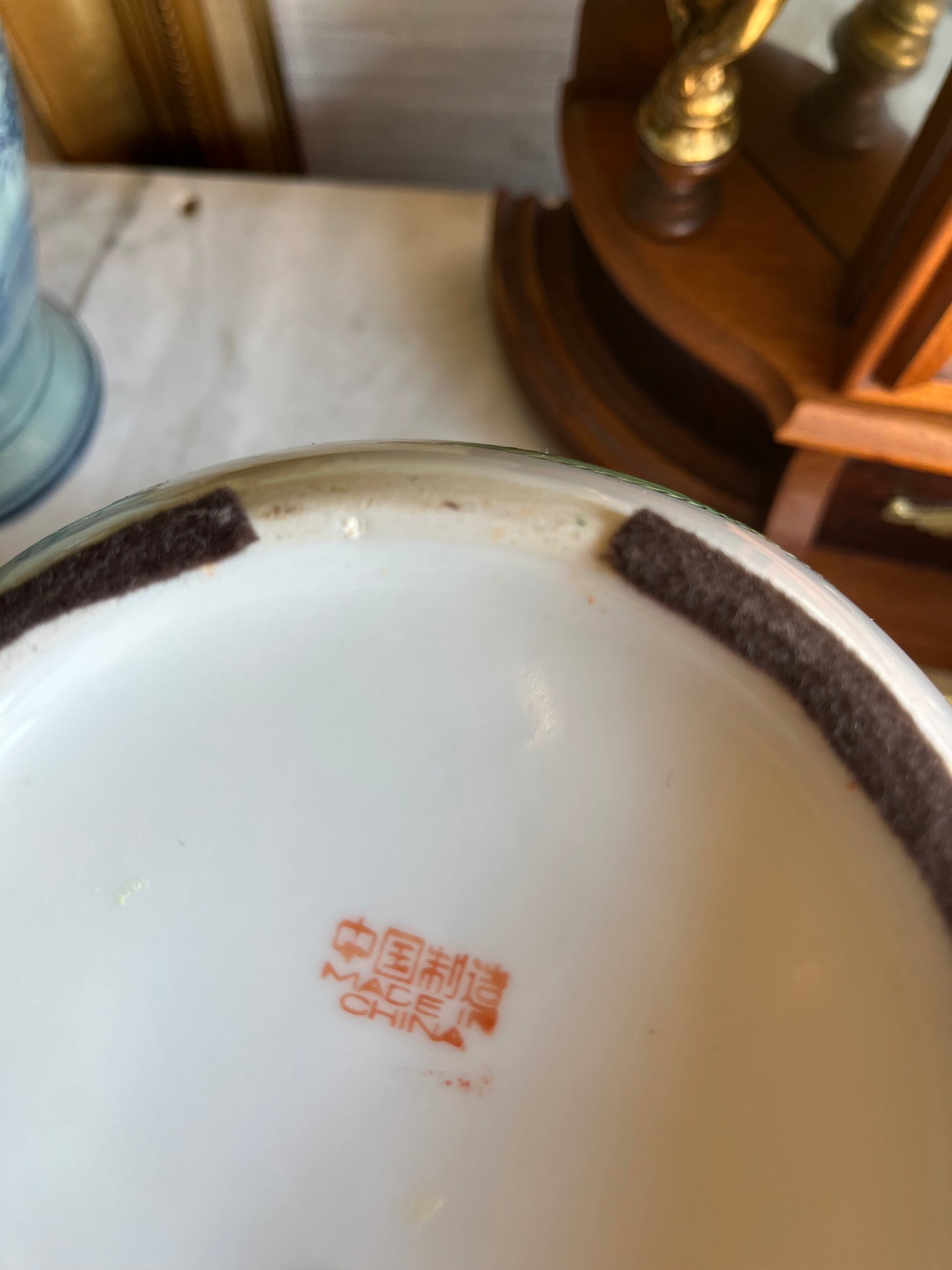 Vintage Chinese Export Porcelain Lidded Ginger Jar with Hand-Painted Bok Choy, Carrots, Beets, and Snow Peas