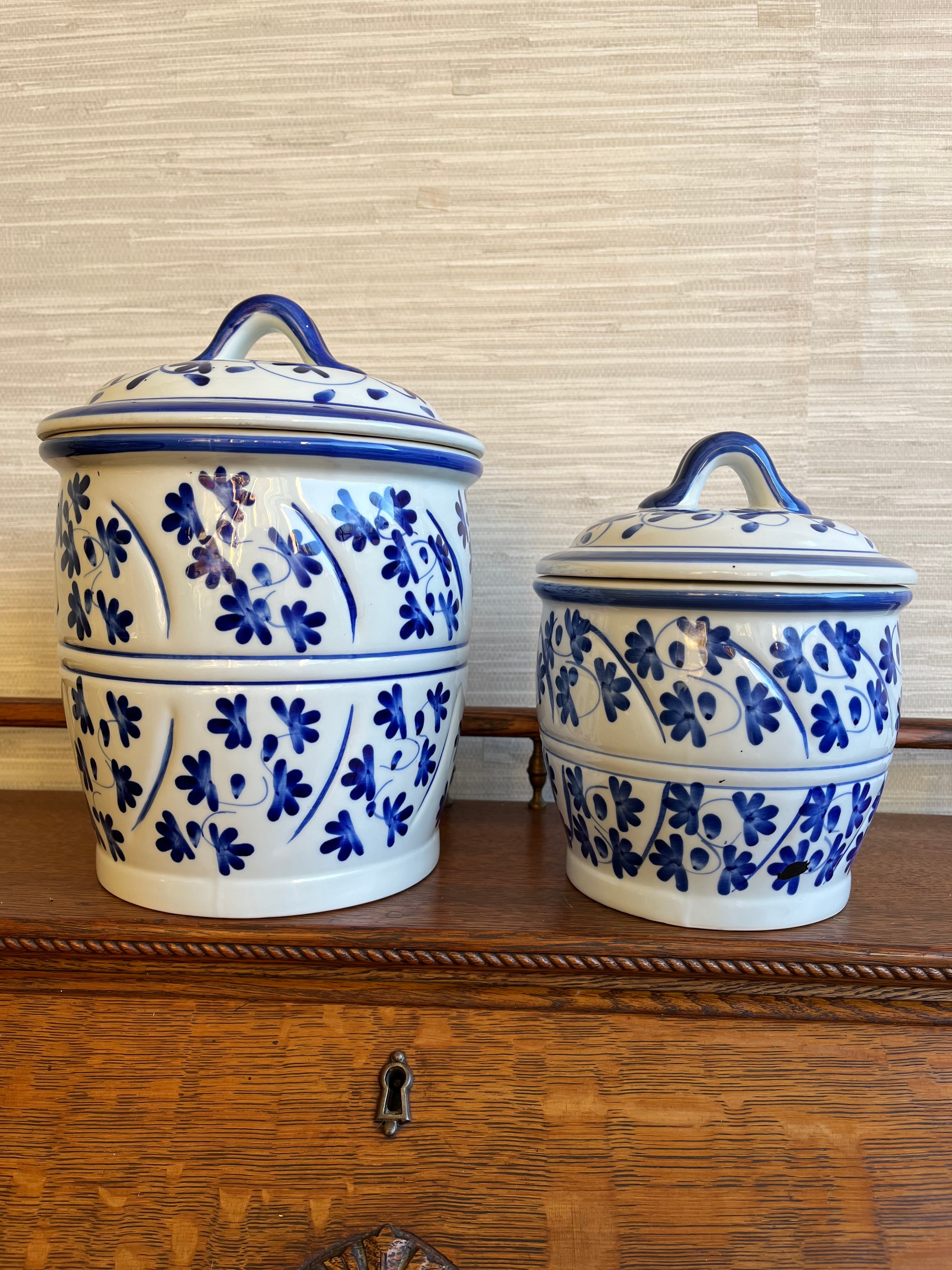 VTG Unique 2024 Asian Blue & White Canisters, Presentation Box, Box Gorgeous!!