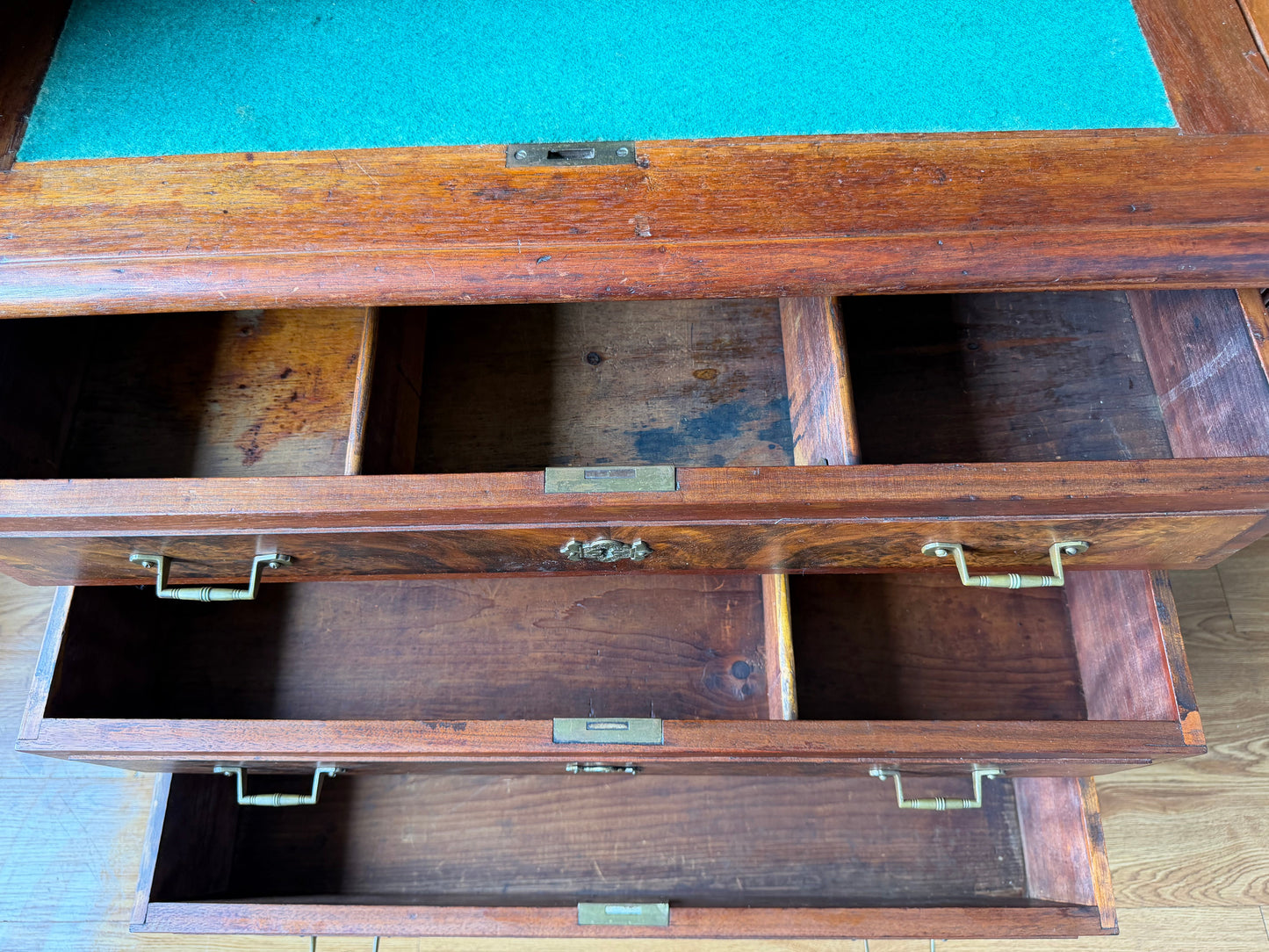Antique Victorian Burl Walnut Secretary Bookcase, c. 1880s, Drop Front Writing Desk Display Cabinet