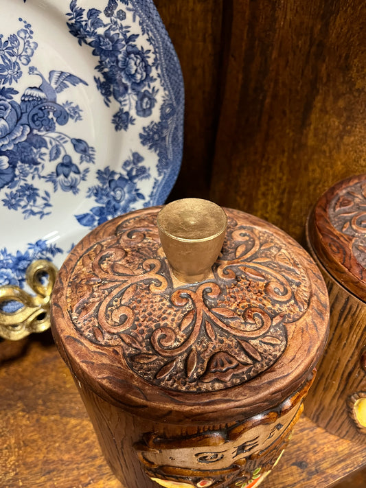 Mid Century Treasure Craft Tea & Coffee Canisters