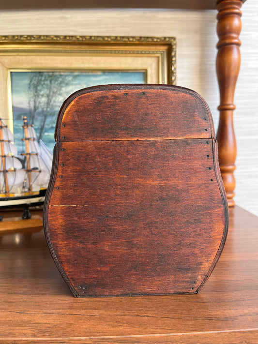 Wooden Jewelry Trinket Chest Box w/ Hand Painted Ship Art