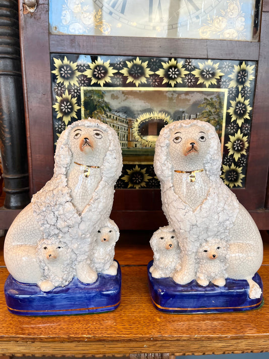 Vintage Hand Painted Fitz and Floyd Staffordshire Style Poodles Figurines