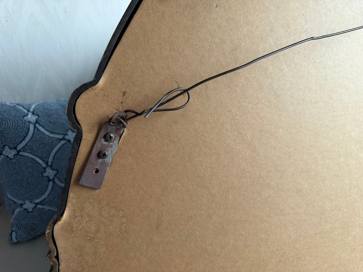 Vintage Triptych Oval Ornate Gold Wall Mirror – Attributed to Bassett | Hollywood Regency French Provincial Style