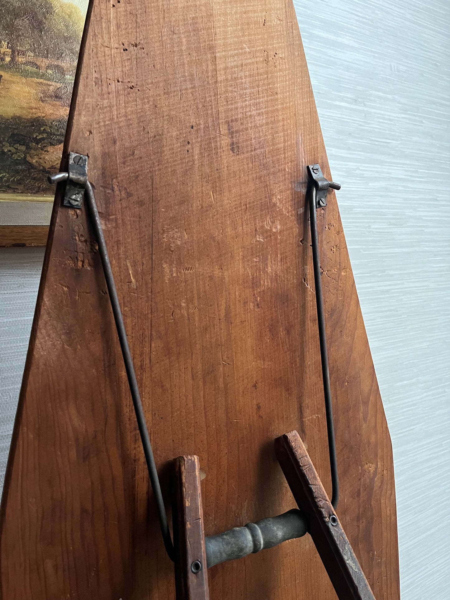 Antique Primitive Hand Crafted Collapsible Wooden Ironing Board Table