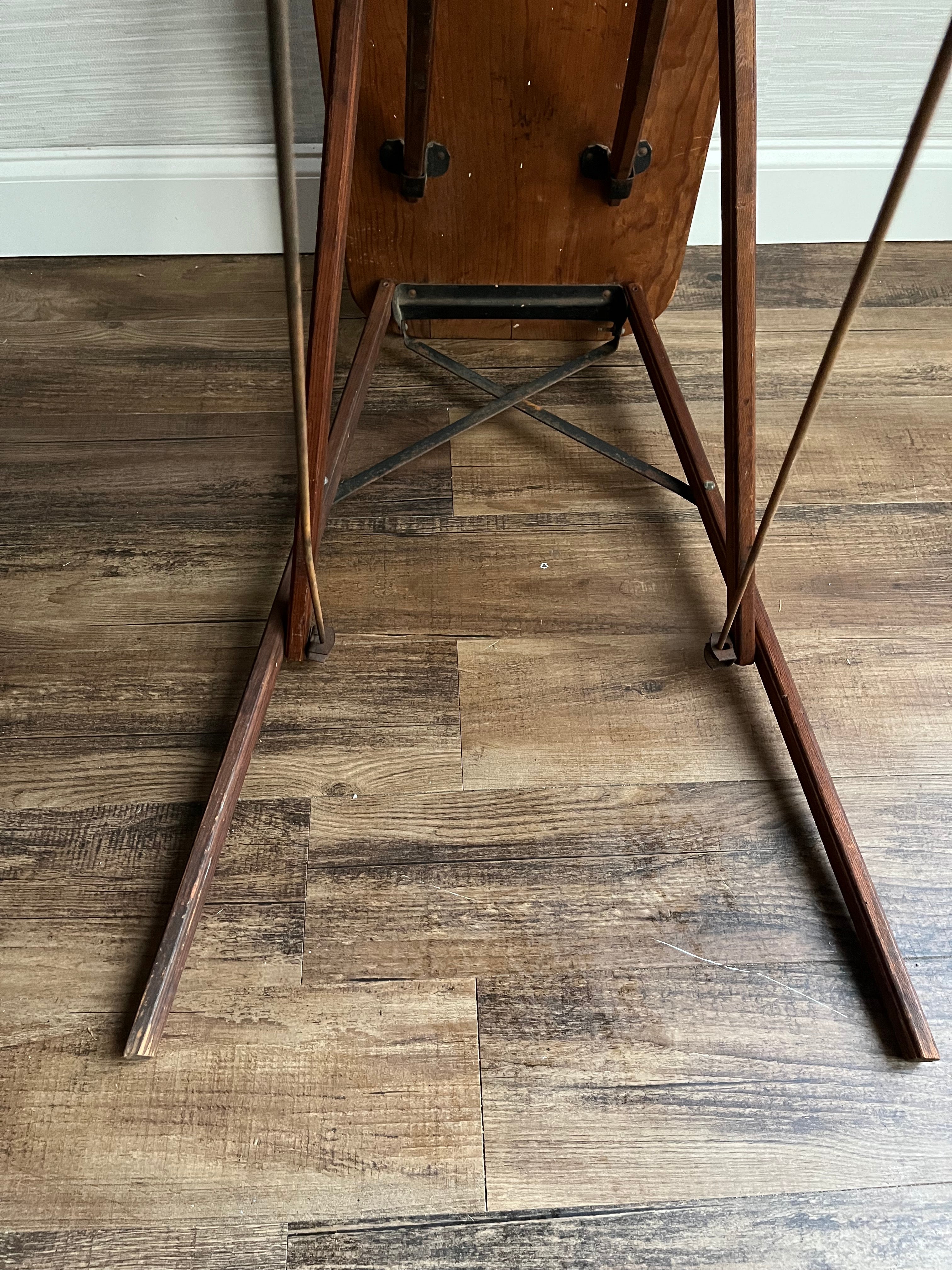 Antique Folding Wooden Ironing Board Table 1900s Folk Art, Primitive Furniture, cheapest Rustic Decor