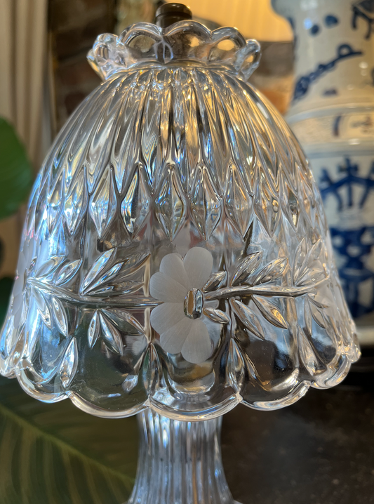 Vintage Leaded Crystal Boudoir Lamp