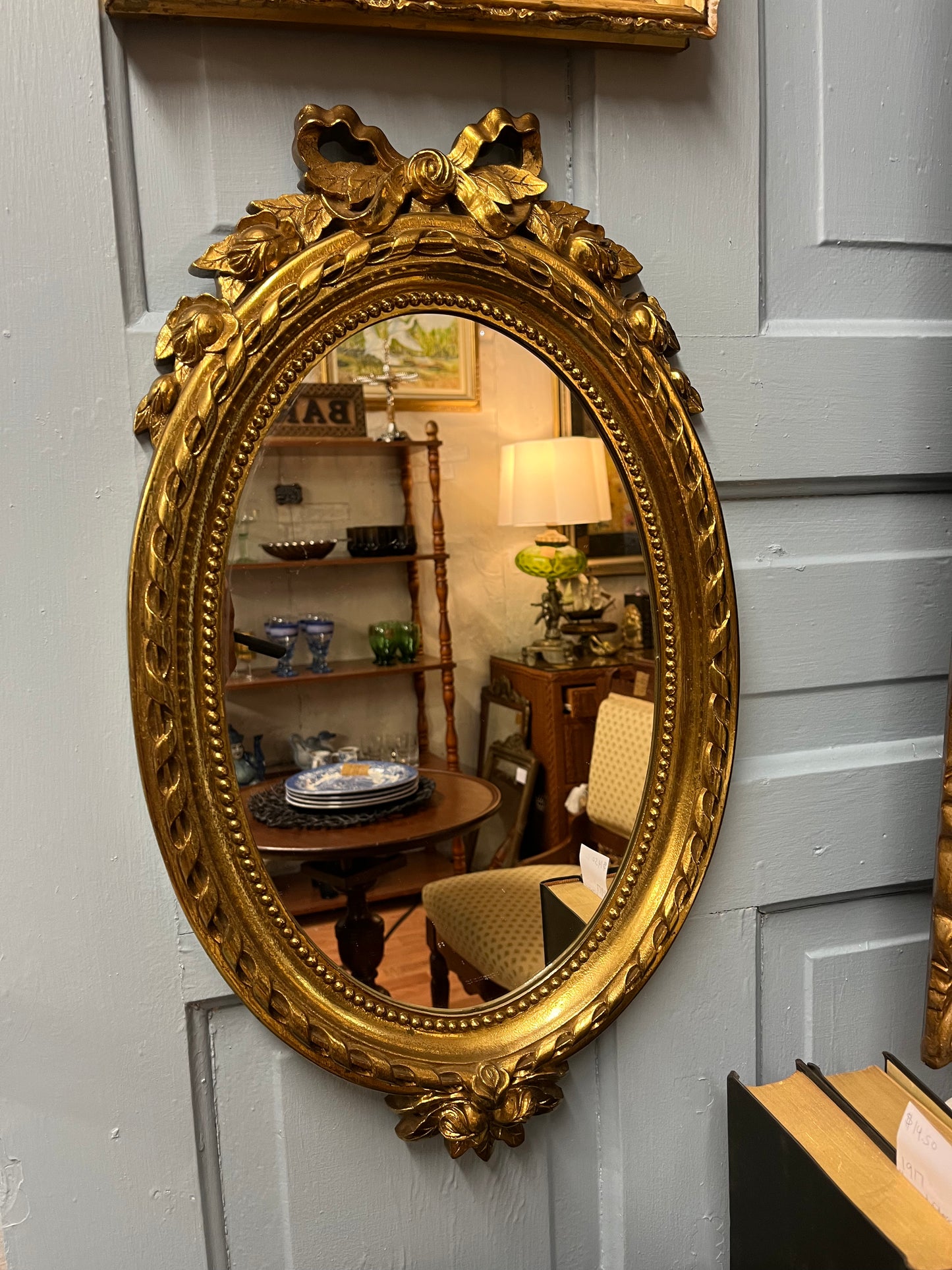 Vintage Gold Wall Bow Mirror – antiquishhomedecorandmore