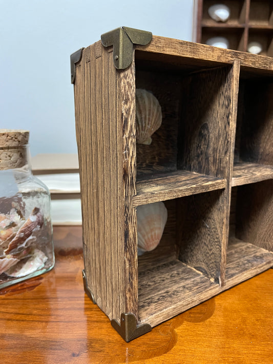 Vintage Seashell Decorative Wood Shadowbox