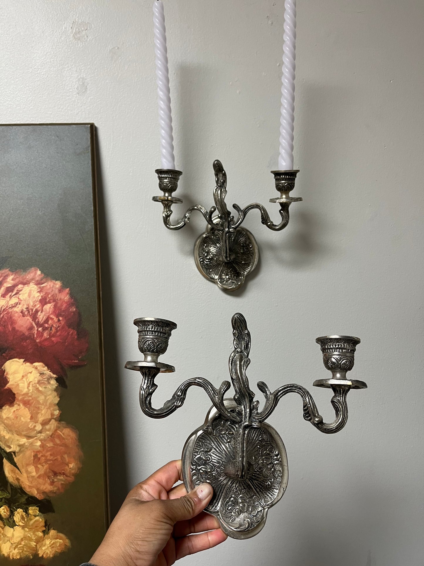 Pair of French Chinoiserie Candle Sconces